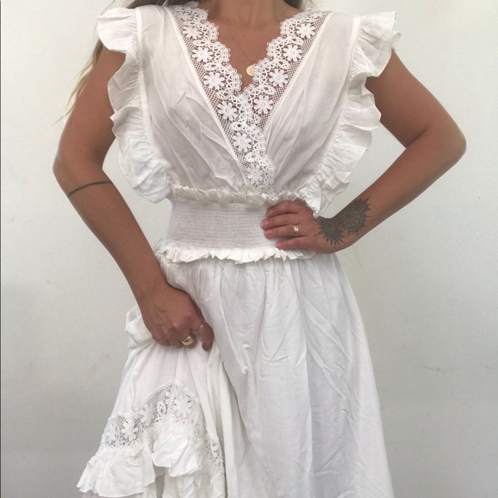 White Magnolia Prairie Dress - Picture 3 of 5